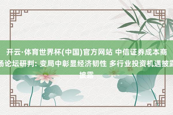 开云·体育世界杯(中国)官方网站 中信证券成本商场论坛研判: 变局中彰显经济韧性 多行业投资机遇披露