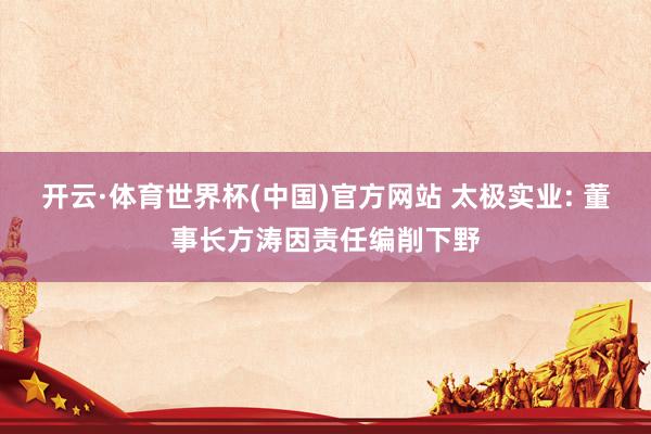 开云·体育世界杯(中国)官方网站 太极实业: 董事长方涛因责任编削下野