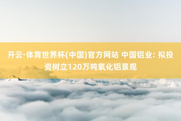 开云·体育世界杯(中国)官方网站 中国铝业: 拟投资树立120万吨氧化铝景观