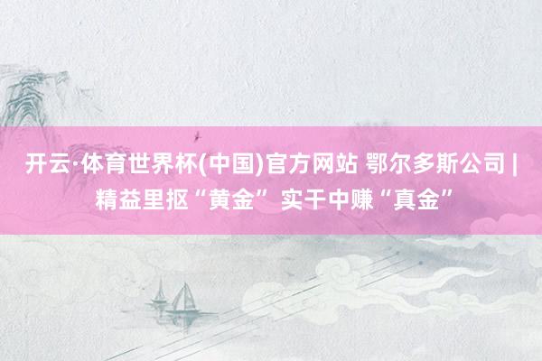 开云·体育世界杯(中国)官方网站 鄂尔多斯公司 | 精益里抠“黄金” 实干中赚“真金”