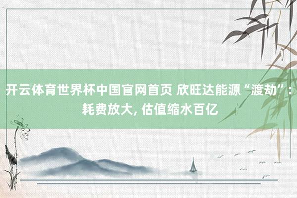 开云体育世界杯中国官网首页 欣旺达能源“渡劫”: 耗费放大, 估值缩水百亿