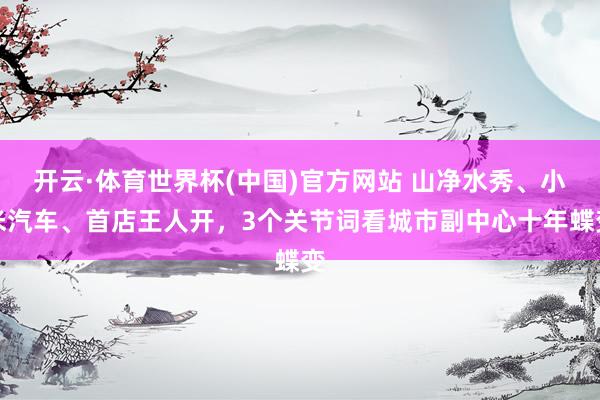 开云·体育世界杯(中国)官方网站 山净水秀、小米汽车、首店王人开,3个关节词看城市副中心十年蝶变