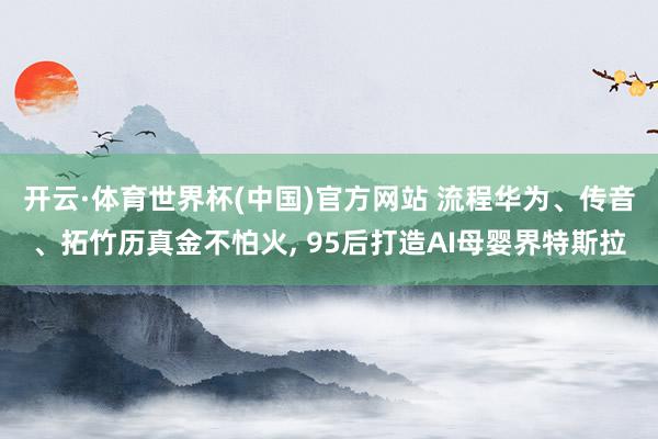 开云·体育世界杯(中国)官方网站 流程华为、传音、拓竹历真金不怕火, 95后打造AI母婴界特斯拉
