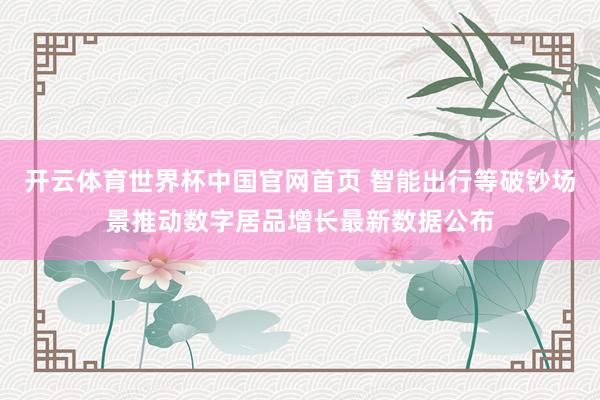 开云体育世界杯中国官网首页 智能出行等破钞场景推动数字居品增长最新数据公布