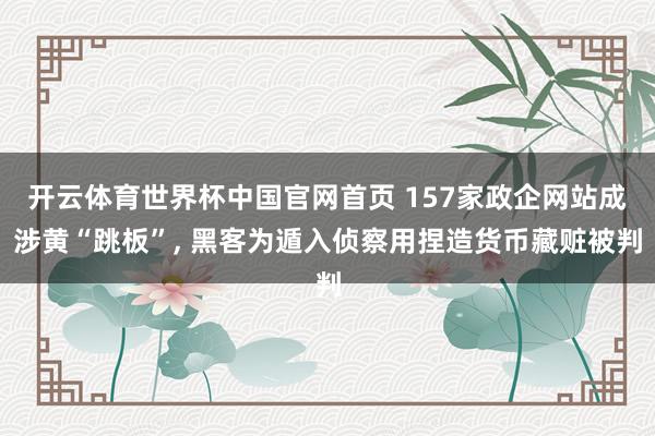 开云体育世界杯中国官网首页 157家政企网站成涉黄“跳板”， 黑客为遁入侦察用捏造货币藏赃被判