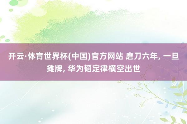 开云·体育世界杯(中国)官方网站 磨刀六年， 一旦摊牌， 华为韬定律横空出世