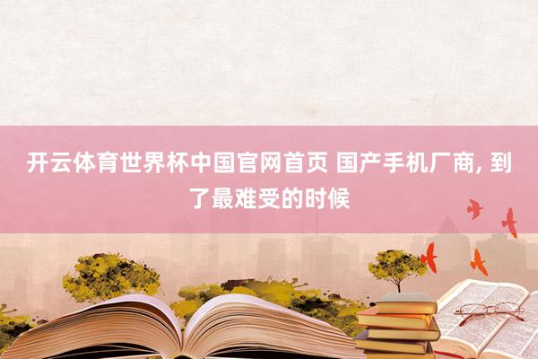 开云体育世界杯中国官网首页 国产手机厂商, 到了最难受的时候