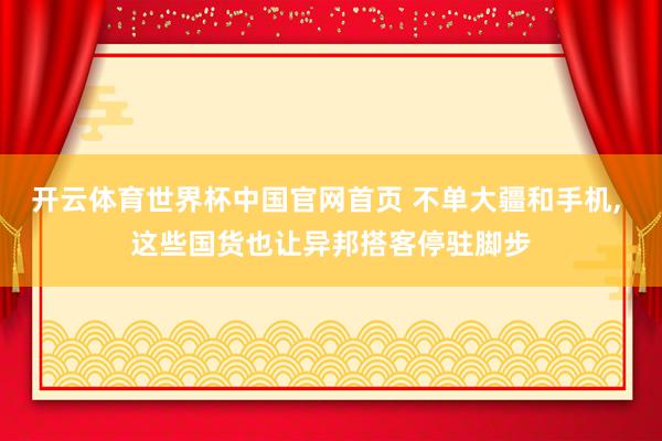 开云体育世界杯中国官网首页 不单大疆和手机, 这些国货也让异邦搭客停驻脚步