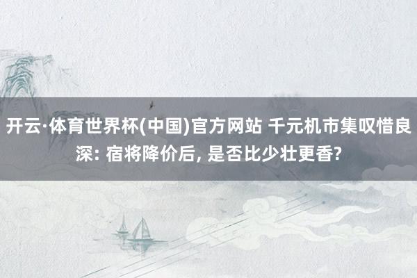 开云·体育世界杯(中国)官方网站 千元机市集叹惜良深: 宿将降价后, 是否比少壮更香?