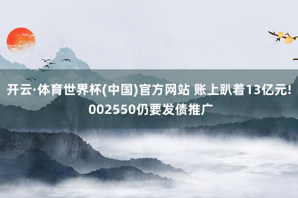 开云·体育世界杯(中国)官方网站 账上趴着13亿元! 002550仍要发债推广