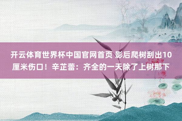 开云体育世界杯中国官网首页 影后爬树刮出10厘米伤口!辛芷蕾:齐全的一天除了上树那下