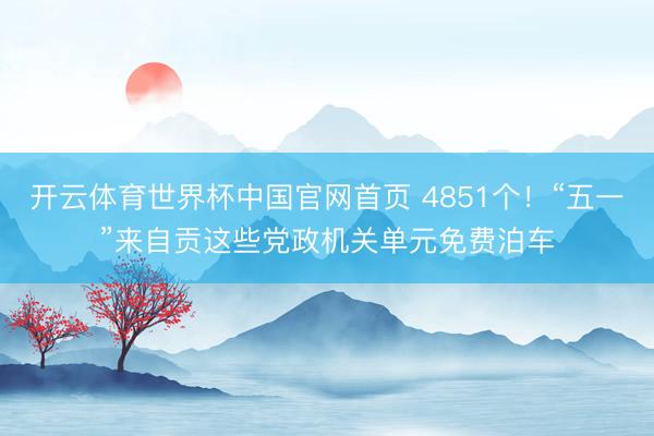 开云体育世界杯中国官网首页 4851个！“五一”来自贡这些党政机关单元免费泊车