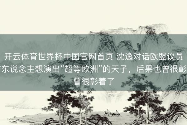 开云体育世界杯中国官网首页 沈逸对话欧盟议员:有东说念主想演出“超等欧洲”的天子,后果也曾很彰着了