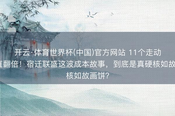 开云·体育世界杯(中国)官方网站 11个走动日径直翻倍!宿迁联盛这波成本故事,到底是真硬核如故画饼?