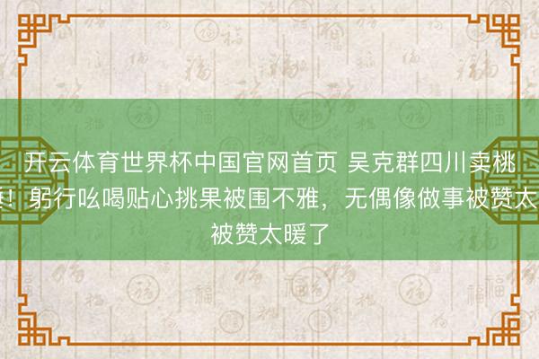 开云体育世界杯中国官网首页 吴克群四川卖桃实锤!躬行吆喝贴心挑果被围不雅,无偶像做事被赞太暖了